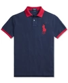 POLO RALPH LAUREN MEN'S CUSTOM SLIM FIT BIG PONY MESH POLO SHIRT