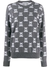 Moschino Intarsien-pullover Mit Teddy In Grey