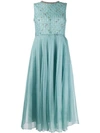 RED VALENTINO SILK-ORGANZA CRYSTAL EMBELLISHED DRESS