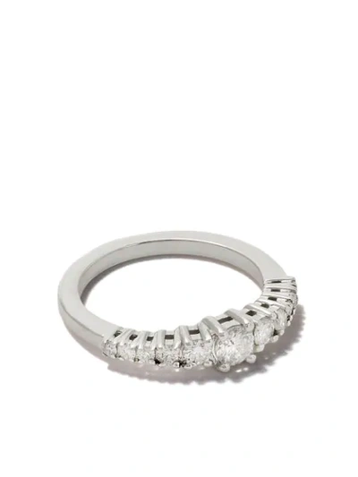 As29 18kt Gold Diamond Icicle Pinky Ring In Silver