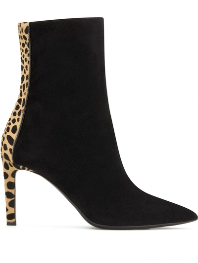 Giuseppe Zanotti Leopard Print Boots In Black