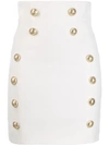 BALMAIN BUTTON DETAILED FITTED SKIRT