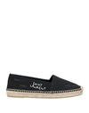 Saint Laurent 20mm Embroidered Logo Cotton Espadrilles In Black