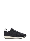 PHILIPPE MODEL MONACO SNEAKERS IN BLACK SUEDE AND FABRIC,11028541