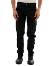 BALMAIN BLACK JEANS LOGO,11028239