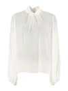 PINKO RISERVARE SILK BLOUSE WITH PUFF LONG SLEEVES,11027923