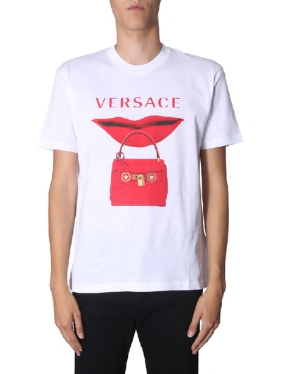 Versace Round Neck T-shirt In Bianco