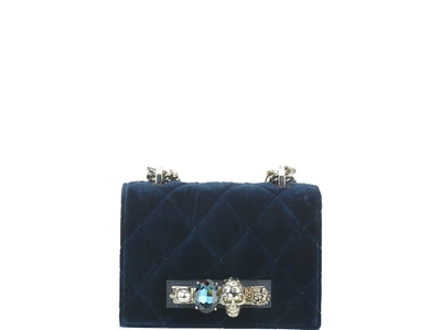 Alexander Mcqueen Small Jewel Satchel In Blue