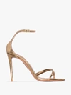 AQUAZZURA GOLD PURIST 105 LEATHER SANDALS,PURHIGS0SPESOG14165359