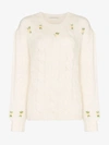 ALESSANDRA RICH ALESSANDRA RICH EMBROIDERED FLORAL SWEATER,FAB187414034443