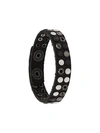 DIESEL LEATHER BRACELET WITH MIXED STUDS