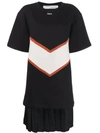 Off-white Panelled Cotton-jersey And Satin Mini Dress In Black