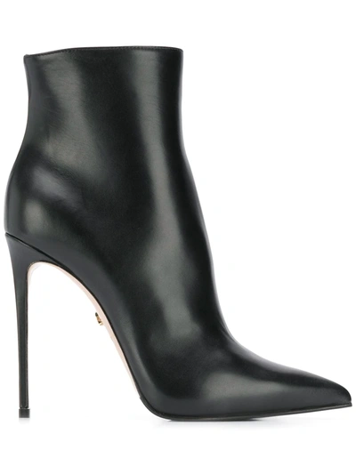 Le Silla Eva 120 High Heels Ankle Boots In Black Leather