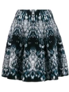 ALEXANDER MCQUEEN ALEXANDER MCQUEEN ABSTRACT PATTERN KNITTED SKIRT - 蓝色