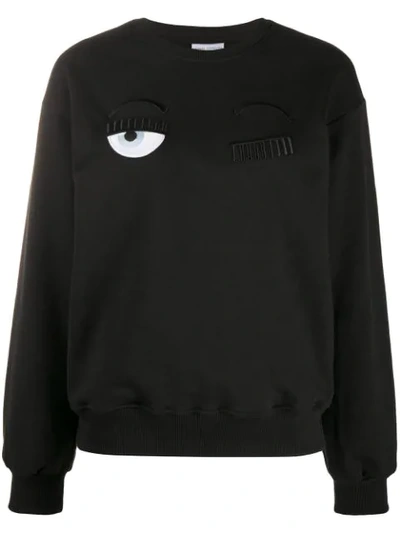 Chiara Ferragni Embroidered-logo Sweatshirt In Black