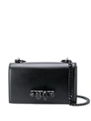 Alexander Mcqueen Blackout Leather Crossbody Knuckle Bag In Black