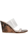 Maryam Nassir Zadeh Olympia Leather And Pvc Sandals In Brown
