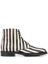 SAINT LAURENT ARMY STRIPED ANKLE BOOTS