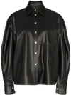 ANOUKI ANOUKI BALLOON-SLEEVE BUTTON-DOWN SHIRT - 黑色