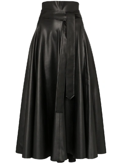 Anouki Faux Leather Maxi Skirt In Black