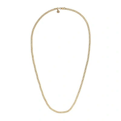 Edge Only Curb Chain 3.7mm In Gold | A Medium Width Men's Necklace Chain In 18ct Gold Vermeil. 24"/60cm Long.