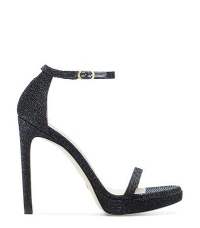 Stuart Weitzman Nudist Disco In Black Night Stars Lamé