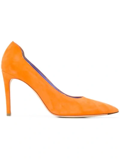 Victoria Beckham Vb 90 Suede Pumps In Orange