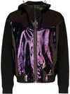 GIVENCHY GIVENCHY HOLOGRAPHIC PANEL ZIP-FRONT JACKET - 黑色