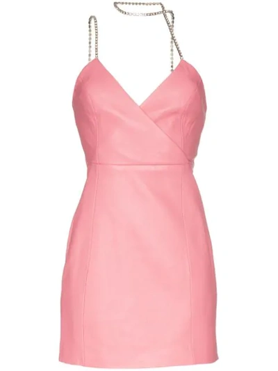 Area Crystal-embellished Strappy Mini Dress In Pink