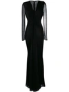 TALBOT RUNHOF METALLIC VOILE LONG DRESS