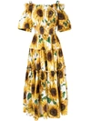 DOLCE & GABBANA SUNFLOWER PRINT LONG DRESS