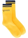 GUCCI GUCCI 品牌标志针织袜 - 黄色