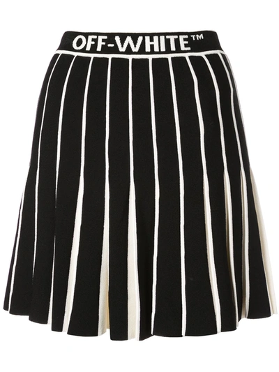 Off-white Pleated Miniskirt In Black