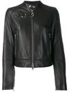 Diesel Zipped Biker Jacket In Black