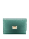 Dolce & Gabbana Dauphine Logo Plaque Wallet In Green