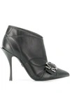 DOLCE & GABBANA QUILTED BUCKLED LEATHER BOOTIES
