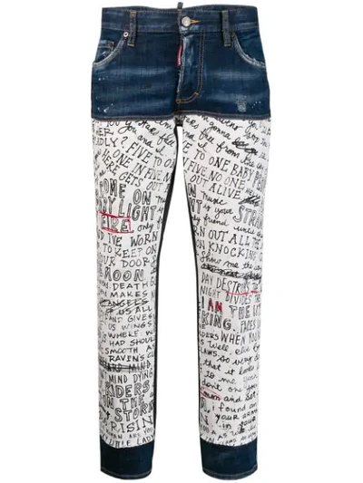 Dsquared2 Handwriting Print Jeans - 蓝色 In Blue
