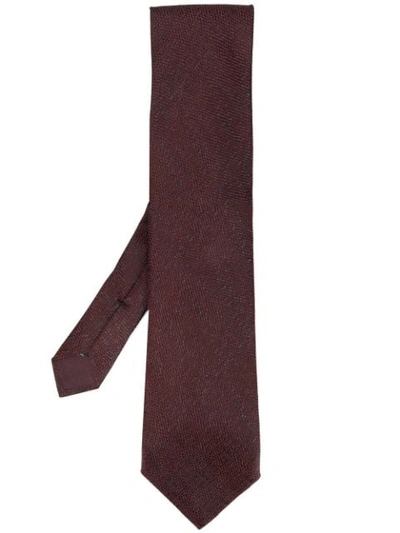 Tom Ford Two-toned Woven Tie - 红色 In Red