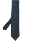 TOM FORD TOM FORD SILK CHECKED PRINT TIE - 蓝色