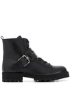 TOD'S BUCKLED STRAP BOOTS