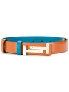 TOD'S TOD'S TWO TONE BUCKLE BELT - 棕色