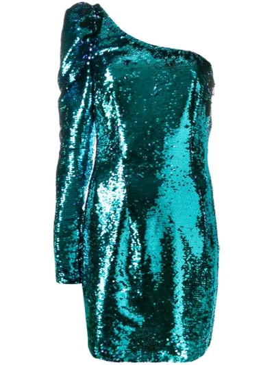 Amen Sequined One-sleeve Dress - 蓝色 In Blue