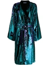 AMEN AMEN SEQUINED WRAP MIDI DRESS - 蓝色