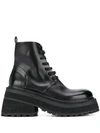 Marsèll Lace Up Chunky Boots In Black