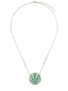 JACQUIE AICHE 14K YELLOW GOLD AND GREEN SWEET LEAF DIAMOND AND OPAL NECKLACE