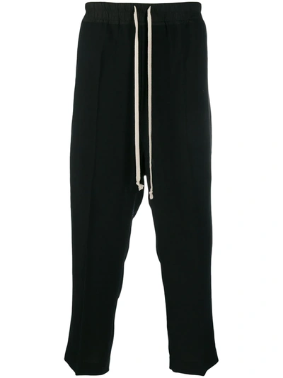 Rick Owens Dropped Crotch Casual Trousers In Black