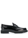 Tod's Smooth Leather Loafers In Black