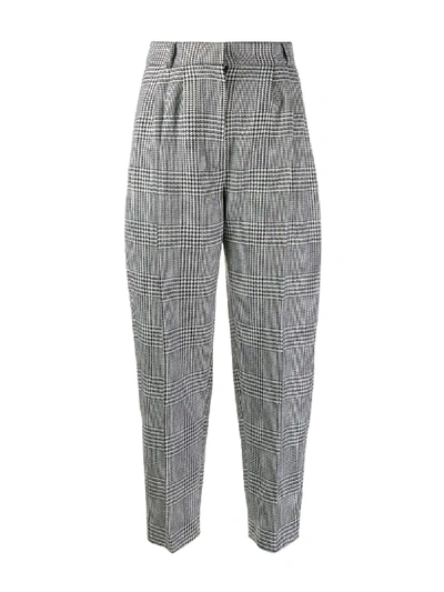 Alexander Mcqueen High-rise Prince Of Wales Check Ankle Pants In Black,white