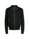 Prada Reversible Knitted Bomber Jacket In Black