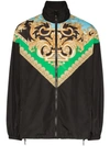 Versace Barocco Print Track Jacket In Black